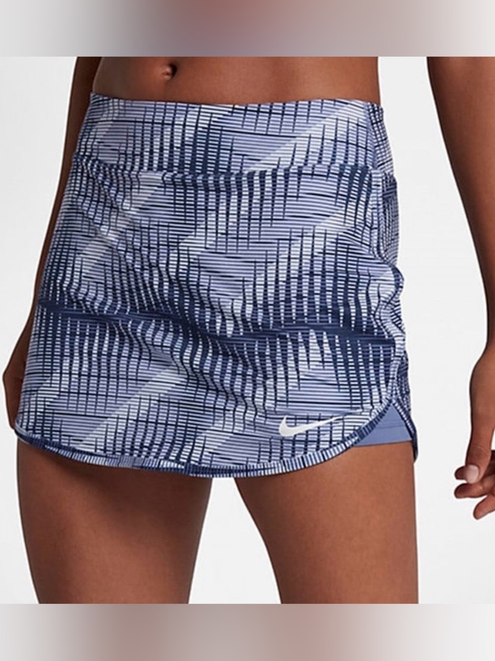Nike Blue and White Geometric Athletic Court Skort